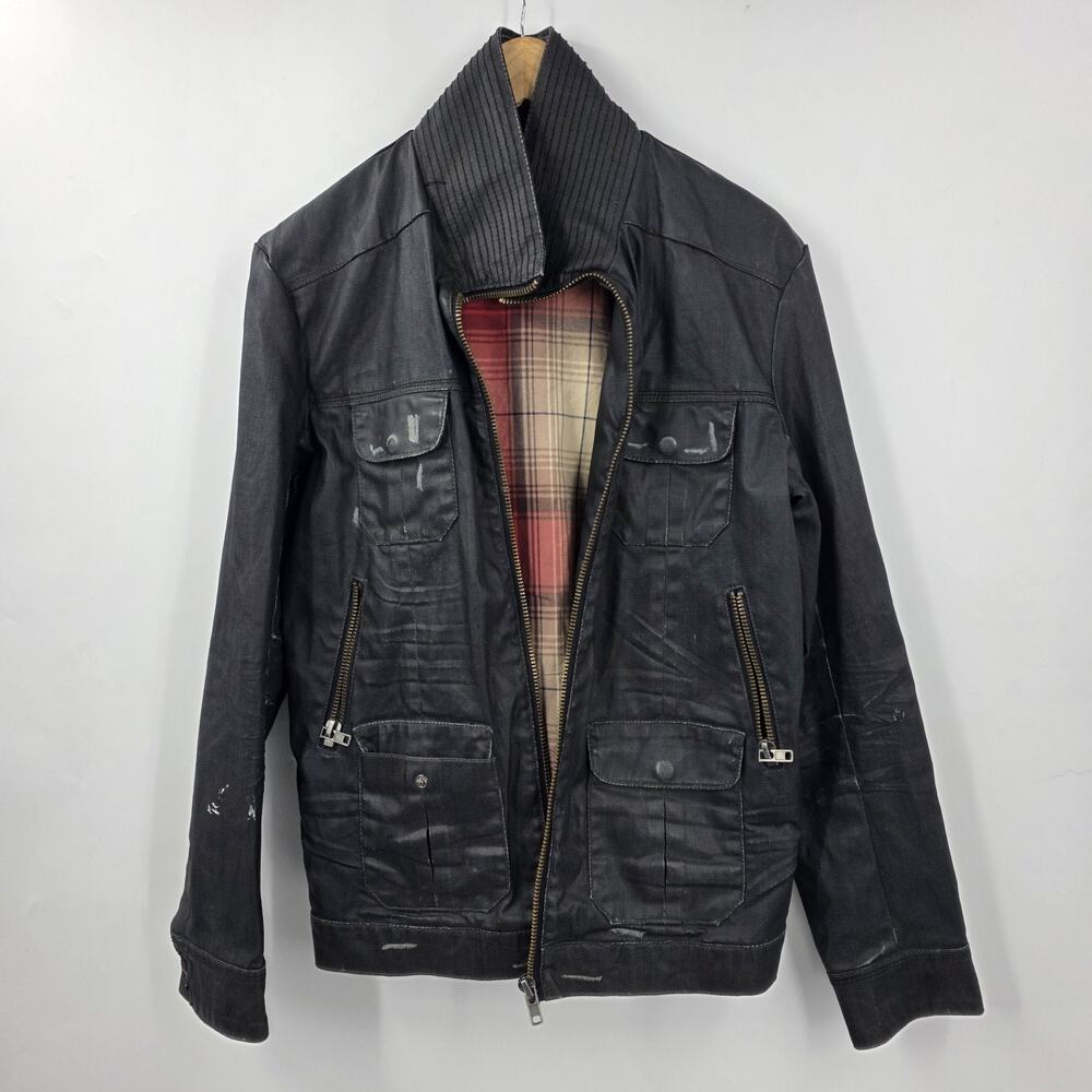 🩵Projek Raw Mens S Black coated Denim Jacket